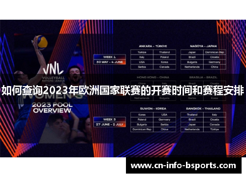 如何查询2023年欧洲国家联赛的开赛时间和赛程安排